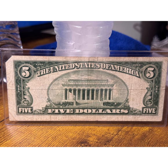 $5.00 Silver Certificate Blue note K 1934 D - Picture 4 of 9